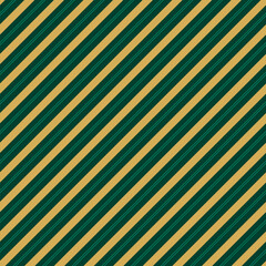 Green and gold diagonal striped Christmas seamless pattern