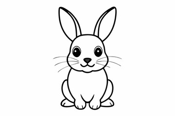 Cute Rabbit Designs in Various Styles: Vector Illustration and Silhouettes on White Background