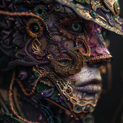 Ornate Face Mask with Intricate Details