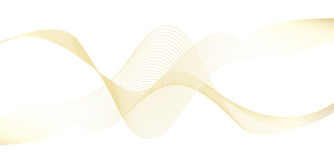 Abstract wavy lines flowing curve golden gradient color on transparent background. Abstract white background colorful lines. modern wavy stripes on white background isolated.