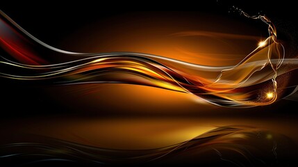 Fototapeta premium A black background with a golden and red wave