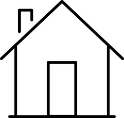 House icon. Line symbol.