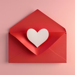 Red Envelope with White Heart Inside