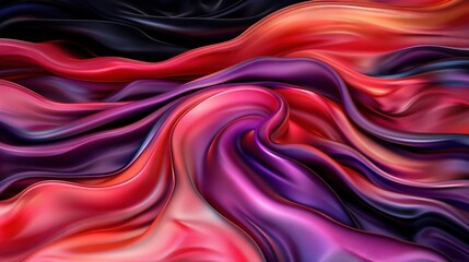Obraz premium An abstract composition featuring vibrant red, purple, and black swirls against a dark canvas, framed by a serene blue sky