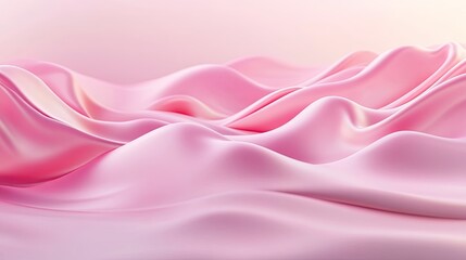 Fototapeta premium Calm 3D pink background with soft waves and gentle gradients, creating a peaceful and relaxing atmosphere.