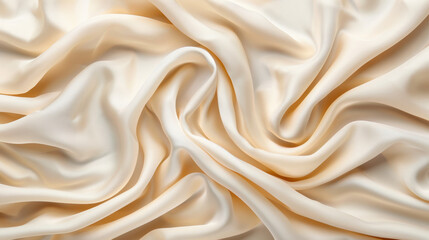 Fototapeta premium Luxurious silky fabric with elegant folds and smooth texture, creating a soft and sophisticated look perfect for backgrounds or product presentations.
