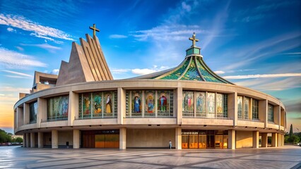 Guadalupe's Embrace: A Modern Basilica with a Traditional Heart  Generative AI
