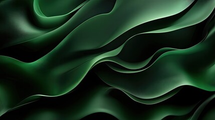 Obraz premium Deep 3D dark green background with rich gradients and soft transitions, creating an immersive and luxurious atmosphere.