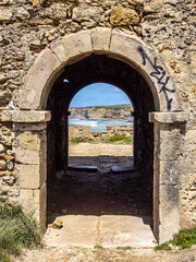 Fototapeta premium Forte Milreu at Ericeira, Portugal. Ancient defensive building in Ribeira de Ilhas Portugal