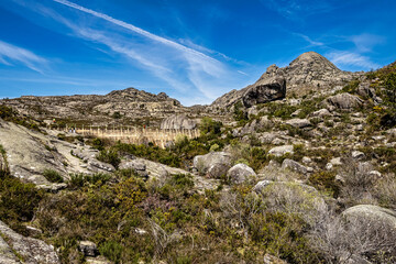 Walking around the Penameda hill in national park Peneda Geres in Portugal.