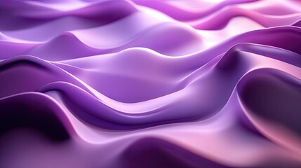 Fototapeta premium Dynamic 3D purple background with layered, undulating surfaces and soft highlights.