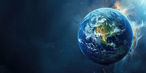 Obraz premium Global technology place banner digital. Ai generation