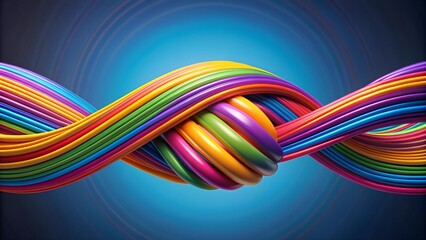 Abstract Handshake: Intertwined Lines and Colors  generative AI