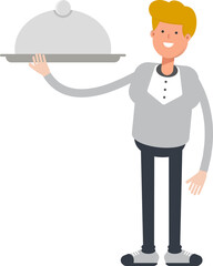 Male Character Holding Food Dish
