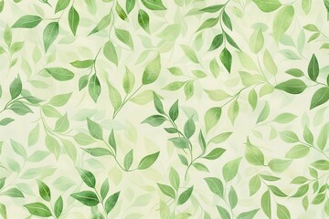 Fototapeta premium A soft green backdrop featuring a delicate leaf pattern, highlighting the brand's commitment to eco-friendly values