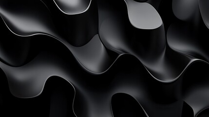 Geometric 3D black background with interlocking shapes and glossy finishes, suitable for modern and stylish designs.