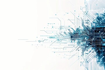 Obraz premium White backdrop with a delicate blue dot pattern, forming a circuit-like design that hints at the tech focus of the startup