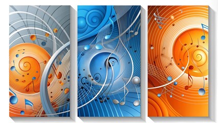 Modern and Industrial Abstract Wall Art Featuring Vibrant Color and Geometric Shapes  Generative AI