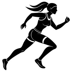 A women Running Silhouette Vector illustration