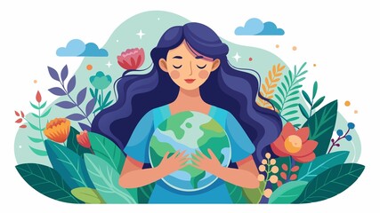 Finding solace in the embrace of nature's beauty. This scene portrays the woman's connection to the natural world and its restorative powers.