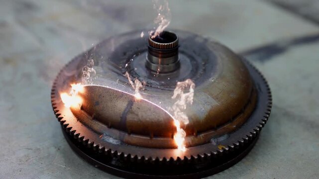 Laser cleaning of rust from the metal surface, the laser beam gently removes corrosion, leaving behind a clean and smooth metal, the process is fast and accurate.