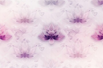Light lavender backdrop with a faint pattern of lotus flower silhouettes, symbolizing yoga's calm and focus