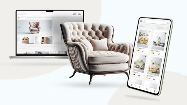 Shopping and sales website for furniture. Desktop and mobile responsive design.