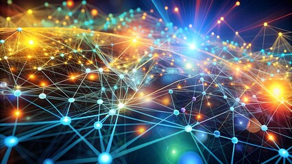 Obraz premium The Symphony of Data: A Visual Ode to Information Flow generative AI