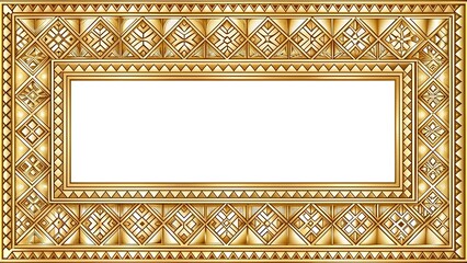 Obraz premium Golden Geometric Tapestry Border generative AI