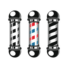 Bbarbershop Lamp Logo Set on White Background. Vector
