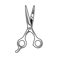 Barbershop and Grooming Scissors Icon on White Background. Vector