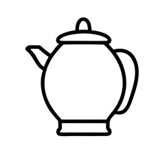 Obraz premium Classic coffee pot with handle and spout, showcasing traditional design and elegant finish, icon