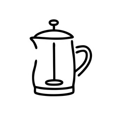 Obraz premium French press icon with simple, clean design featuring plunger and carafe