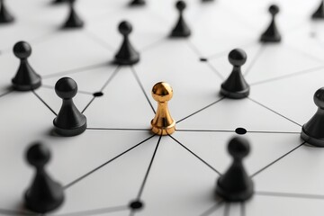 Breakthrough analysis network theme top view showcasing network analysis Scifi tone black and white