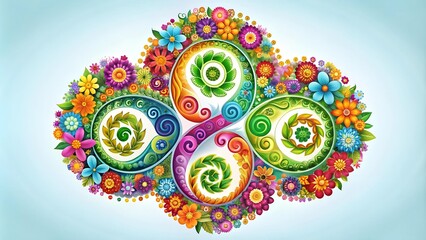 The Triskele in Bloom: A Floral Interpretation of the Celtic Trinity Knot  generative AI
