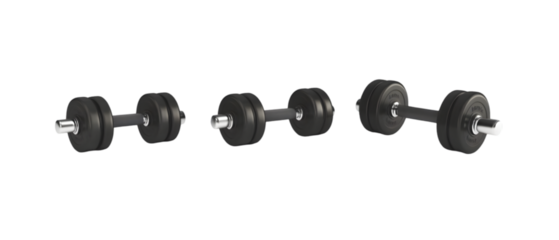 Set of three (Fitness equipment) isolated on a white background