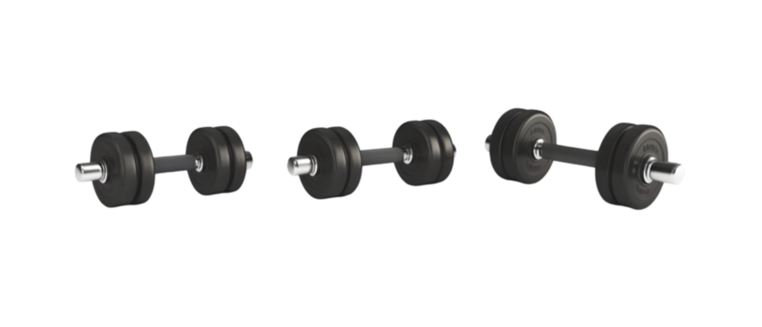 Set of three (Fitness equipment) isolated on a white background