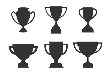 Illustration trophy vector logo icon set