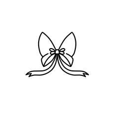 outline the ribbon bow