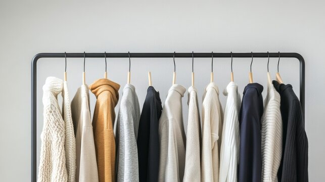 Modern and minimalistic wardrobe essentials on display
