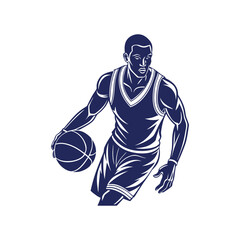 Basketball player silhouettes Clip art isolated vector illustration