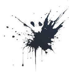 Dark Navy Blue Ink Stain On The Transparent Background