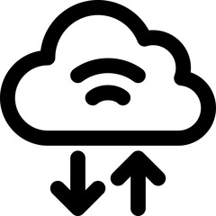 UI cloud Vector Icon Illustration. Line Style