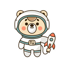 Animal Wearing an Astronaut Suit in Vector Illustration Style for Educational Purposes