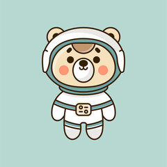 Animal Wearing an Astronaut Suit in Vector Illustration Style for Educational Purposes