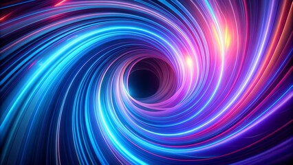 Cosmic Vortex: A Symphony of Blue and Purple Neon  Generative AI