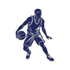 Naklejka premium Basketball player silhouettes Clip art isolated vector illustration