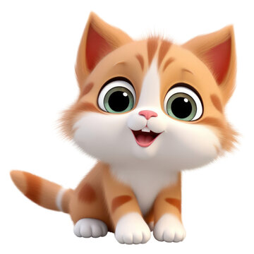 PNG Kitten cute baby cat cartoon mammal.