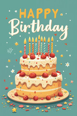 birthday card, cute and creative with the text "happy birthday"