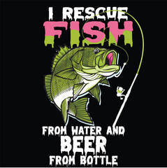 i resscue fish t shirt design